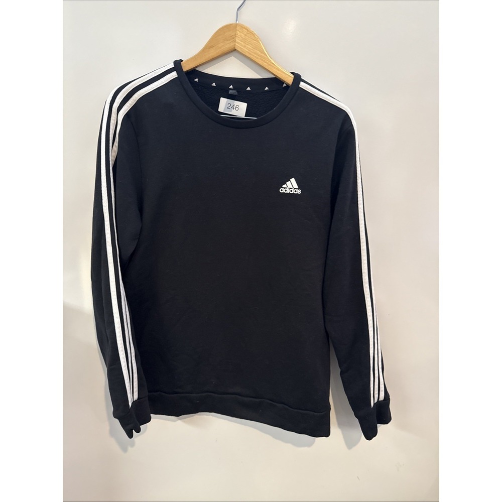 Adidas Primegreen Mens Sweatshirt L Black White Long Sleeve Athleisure Casual